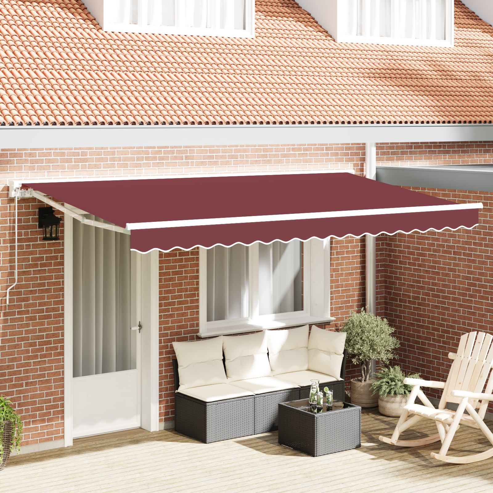 vidaXL Material de înlocuire pentru copertină Burgundy 280 x 245 cm