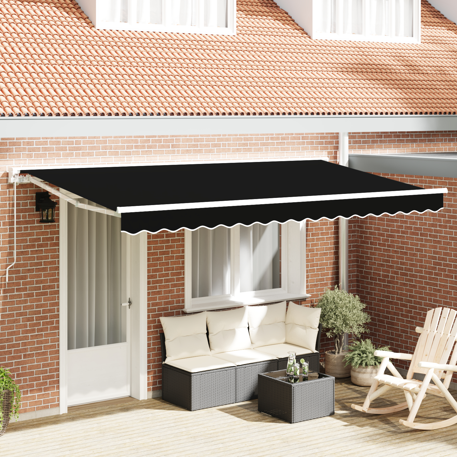 vidaXL Material pentru marchiză de schimb pentru cadru de 4x2 m negru vidaXL Material pentru marchiză de schimb pentru cadru de 4x2 m negru