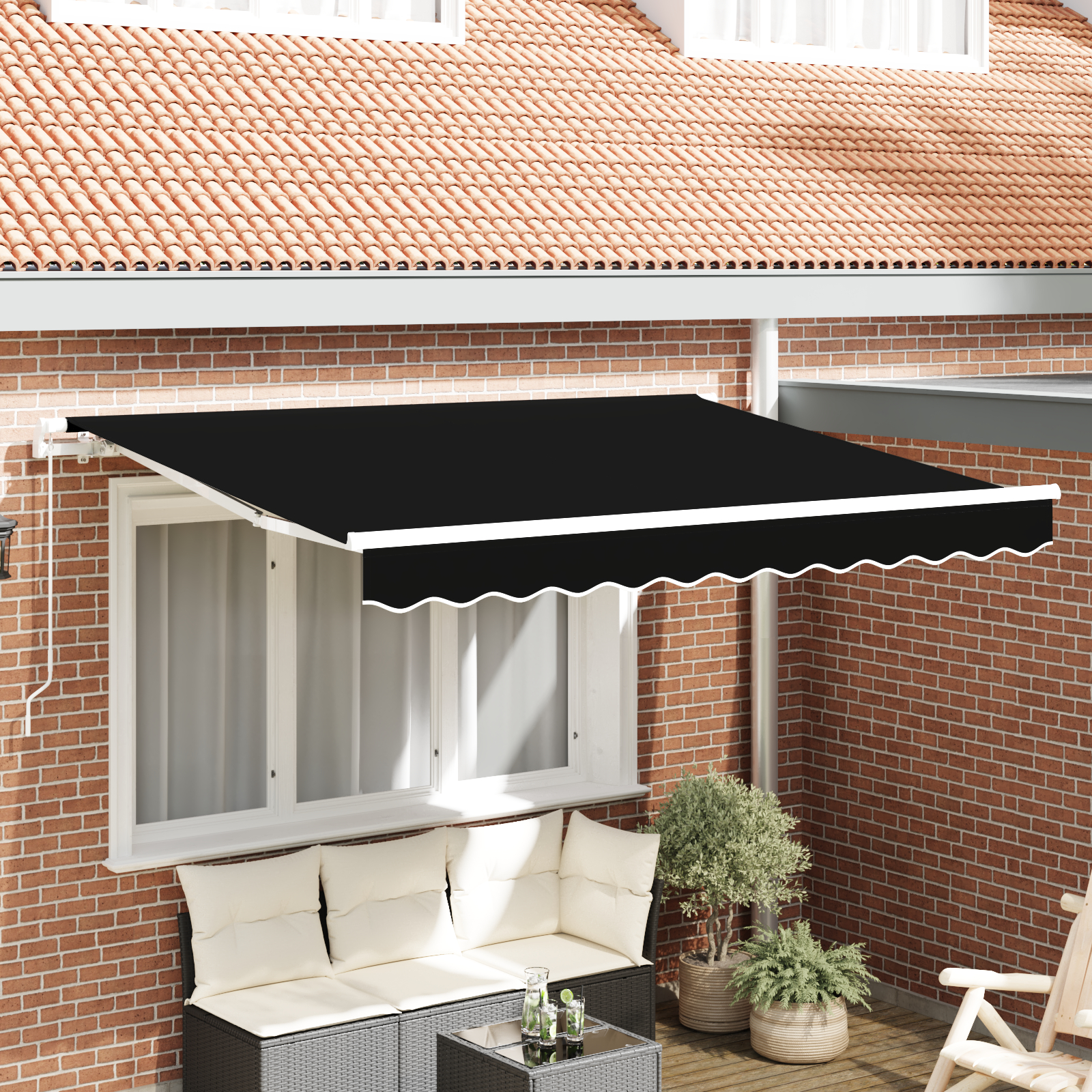 vidaXL Material de înlocuire pentru copertină Negru 330 x 245 cm