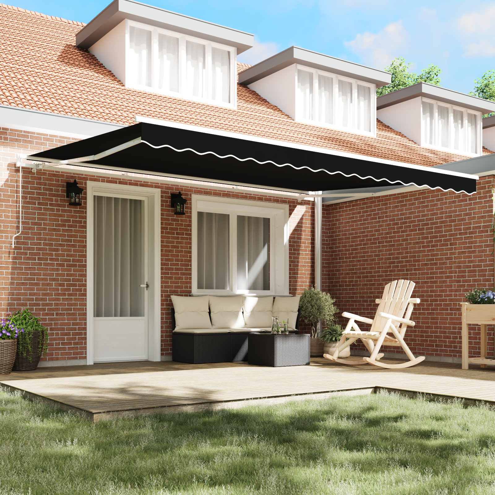 vidaXL Material de Înlocuire pentru Copertină pentru Cadru de 4.5x3.5 m Negru