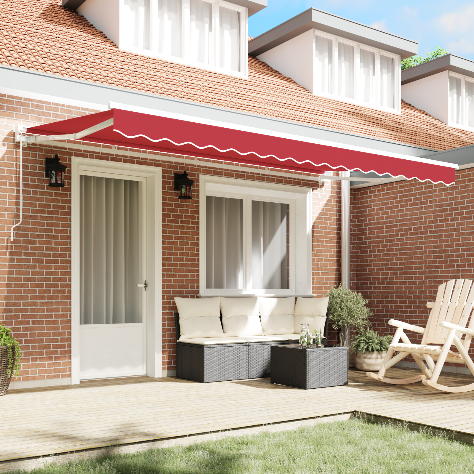 vidaXL Material de înlocuire pentru marchiză pentru cadru de 4x2 m Roșu