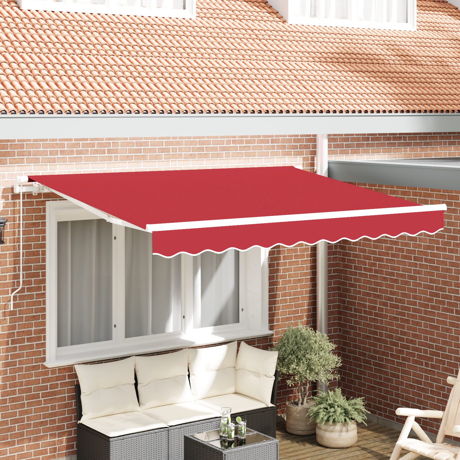 vidaXL Material de înlocuire pentru marciza pentru cadru de 300 x 250 cm roșu