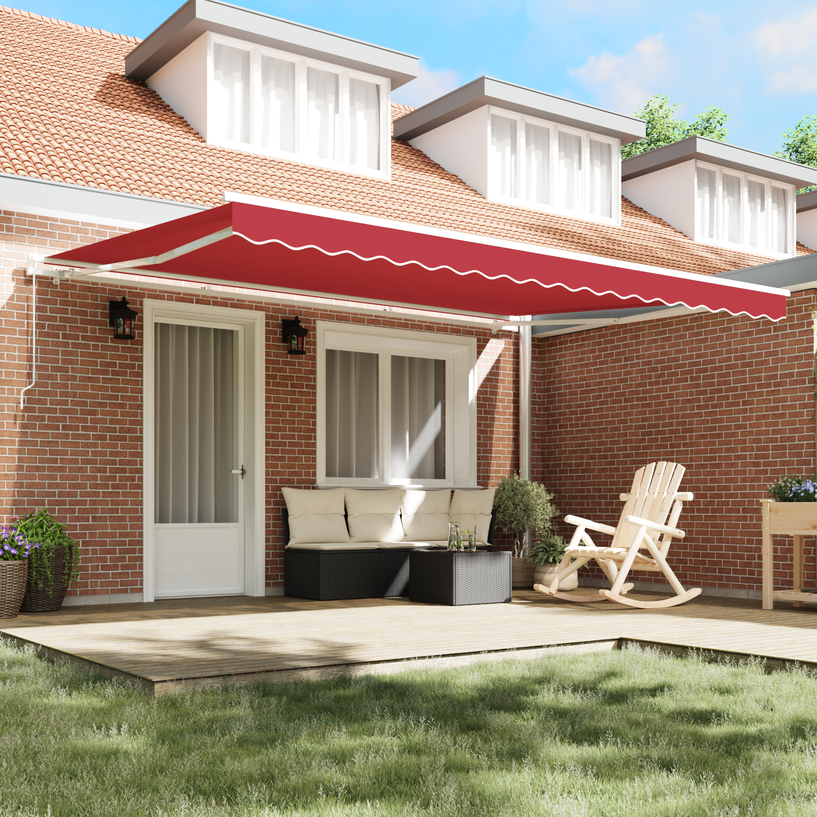 vidaXL Material de Înlocuire pentru Marciză pentru Cadru de 4.5x3 m Roșu