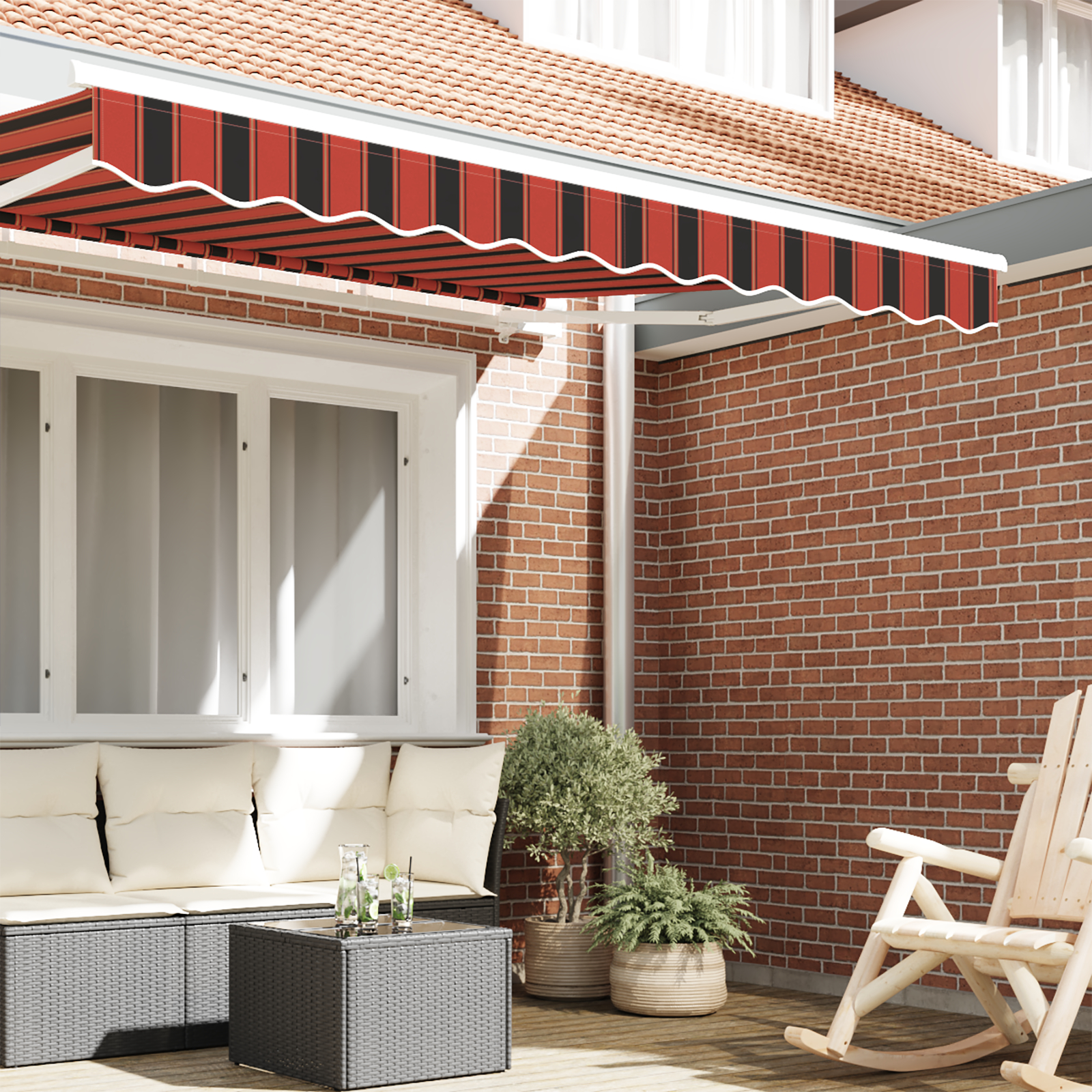 vidaXL Cadru de marchiză cu draperie de 3 m, multicolor 2.8x0.2 m vidaXL Cadru de marchiză cu draperie de 3 m, multicolor 2.8x0.2 m