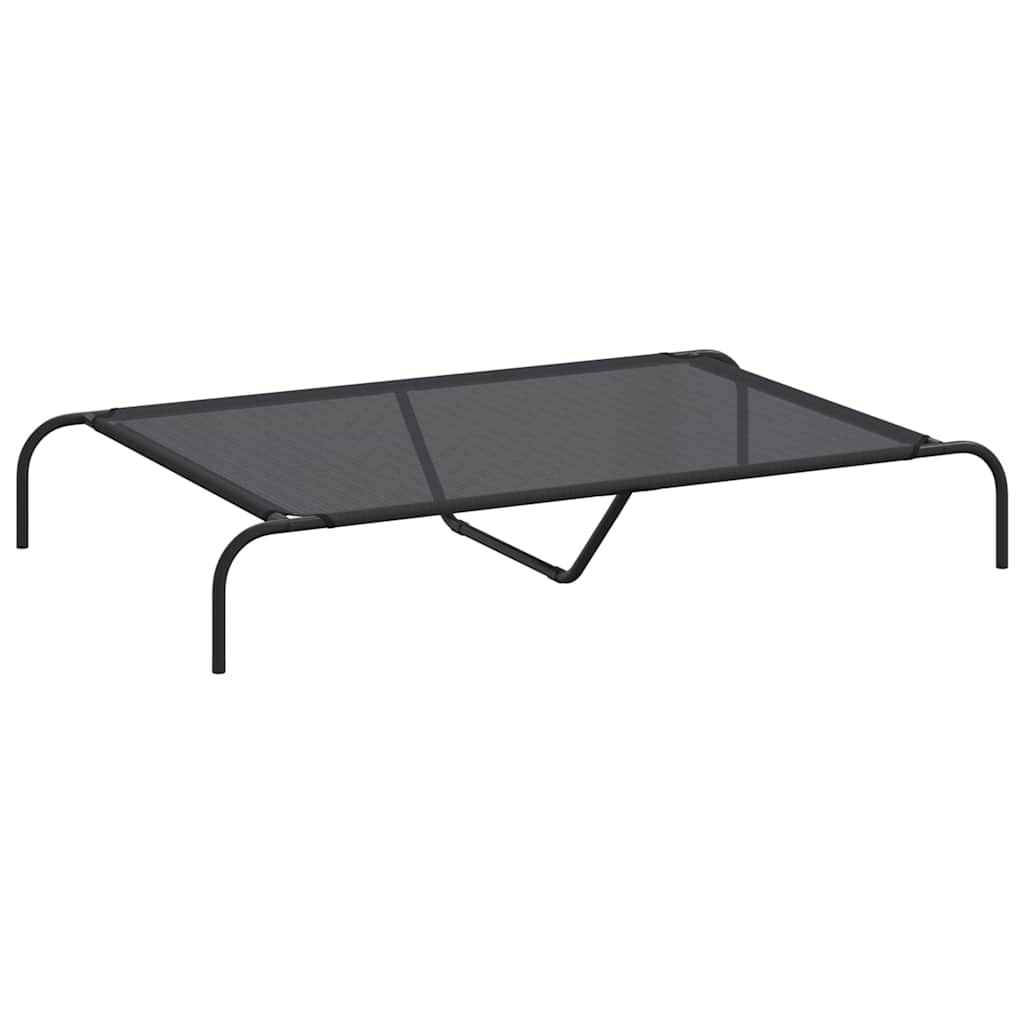 vidaXL Pat înălțat pentru câini negru 130x80x20 cm Textilenă și oțel