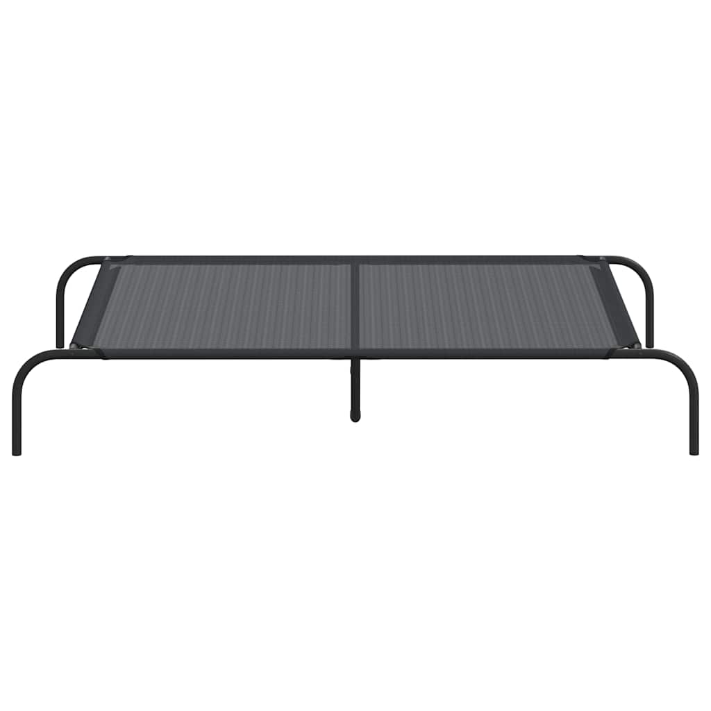 vidaXL Pat înălțat pentru câini negru 130x80x20 cm Textilenă și oțel