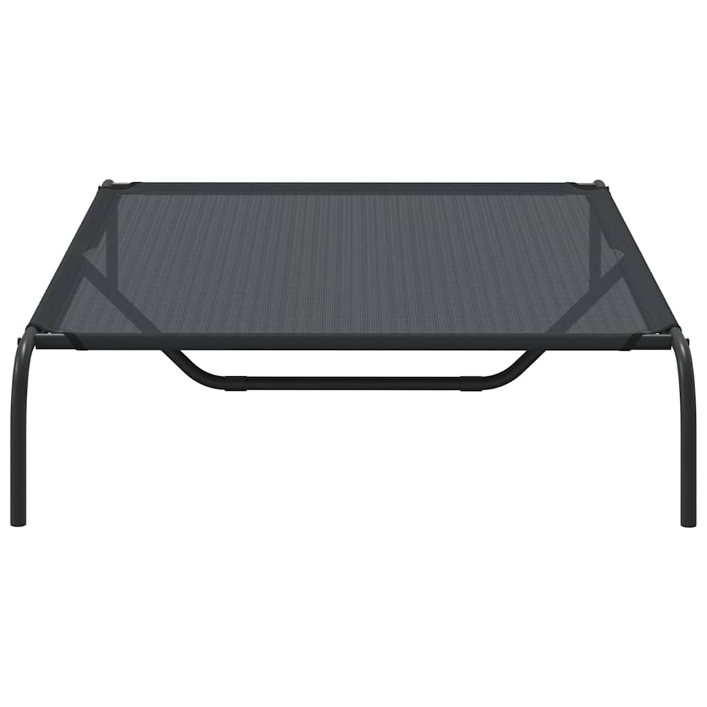 vidaXL Pat înălțat pentru câini negru 130x80x20 cm Textilenă și oțel