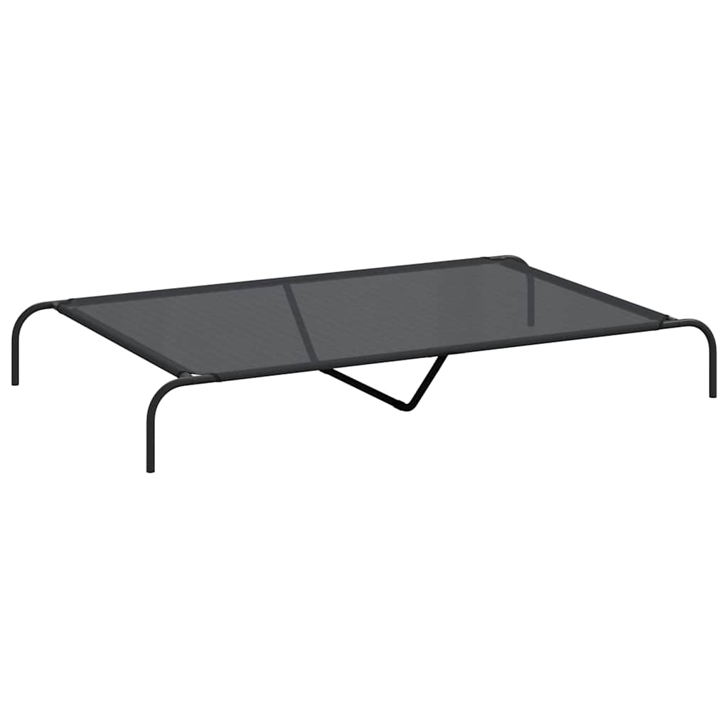 vidaXL Pat înălțat pentru câini negru 150x90x20 cm Textilenă și oțel vidaXL Pat înălțat pentru câini negru 150x90x20 cm Textilenă și oțel