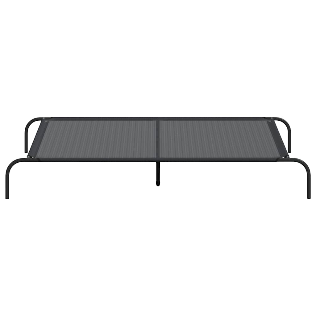 vidaXL Pat înălțat pentru câini negru 150x90x20 cm Textilenă și oțel vidaXL Pat înălțat pentru câini negru 150x90x20 cm Textilenă și oțel