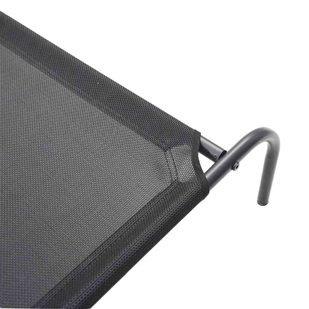 vidaXL Pat înălțat pentru câini negru 150x90x20 cm Textilenă și oțel vidaXL Pat înălțat pentru câini negru 150x90x20 cm Textilenă și oțel
