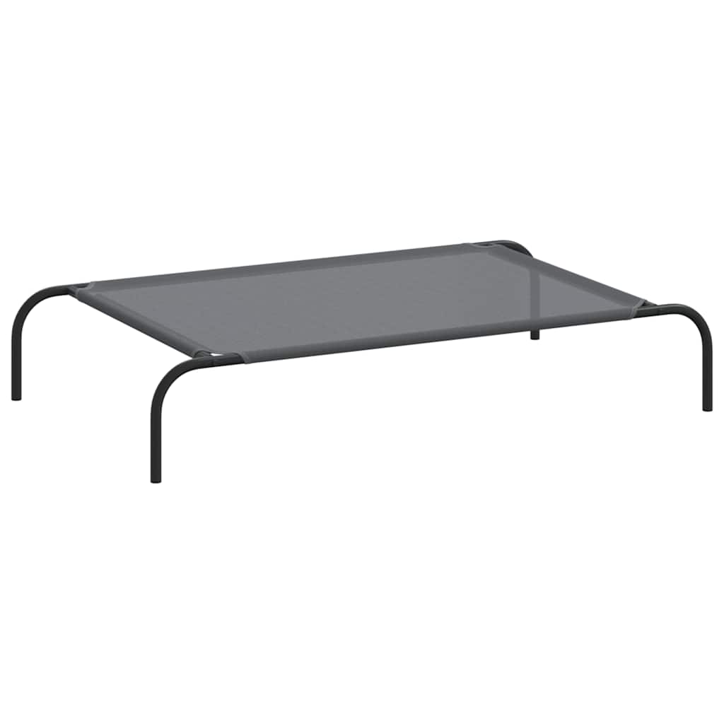 vidaXL Pat înălțat pentru câini gri 110x65x20 cm Textilenă și oțel vidaXL Pat înălțat pentru câini gri 110x65x20 cm Textilenă și oțel