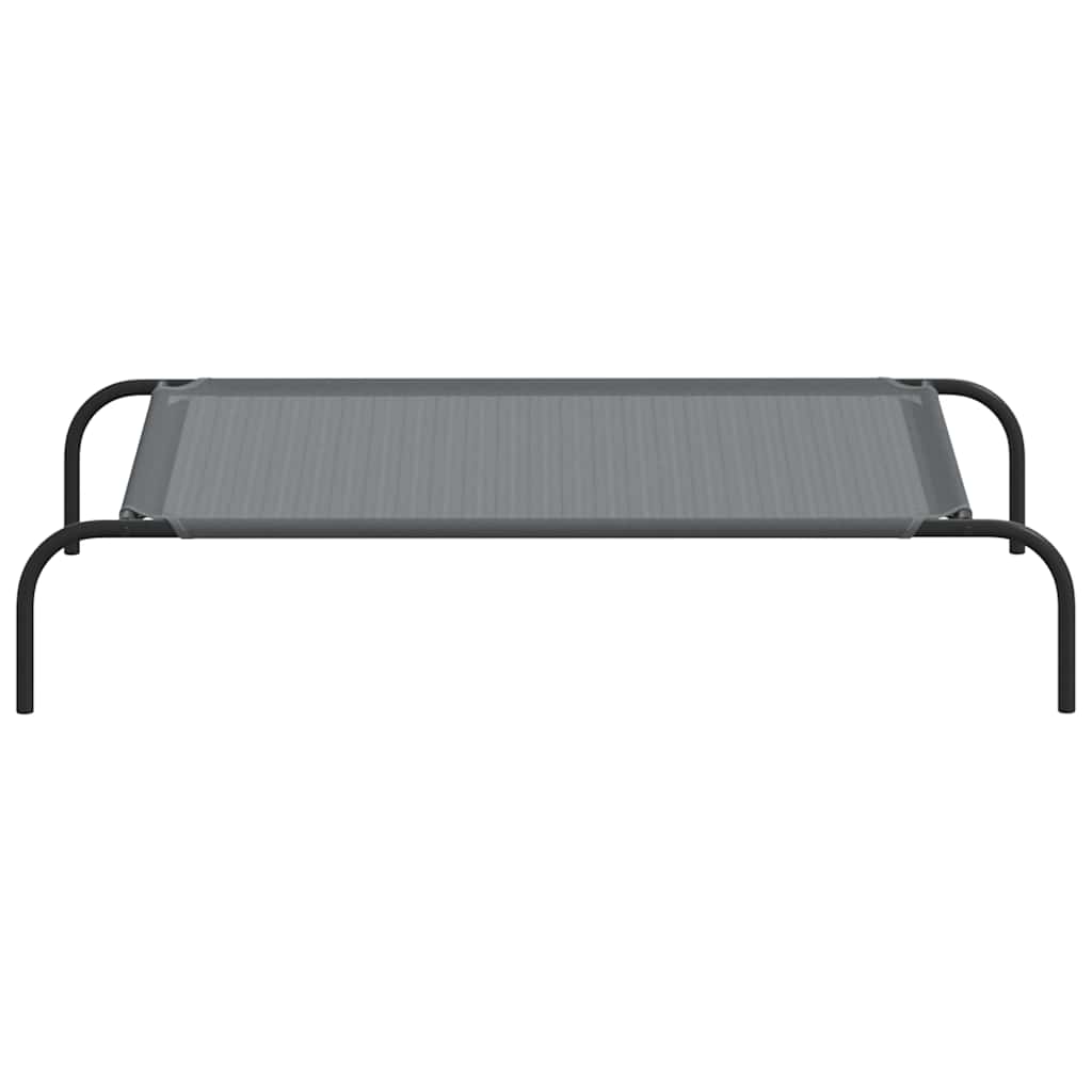 vidaXL Pat înălțat pentru câini gri 110x65x20 cm Textilenă și oțel vidaXL Pat înălțat pentru câini gri 110x65x20 cm Textilenă și oțel