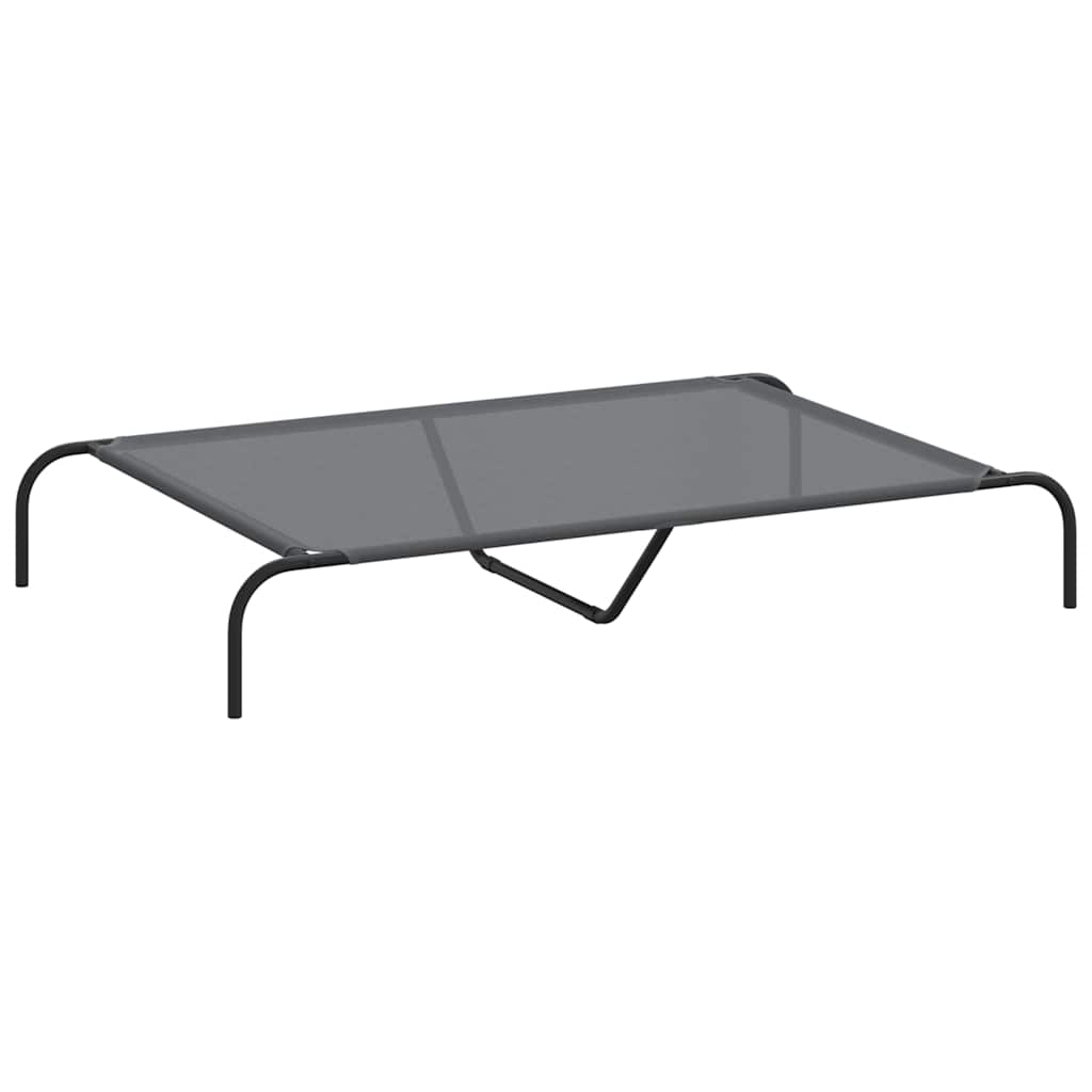 vidaXL Pat înălțat pentru câini gri 130x80x20 cm Textilenă și oțel vidaXL Pat înălțat pentru câini gri 130x80x20 cm Textilenă și oțel