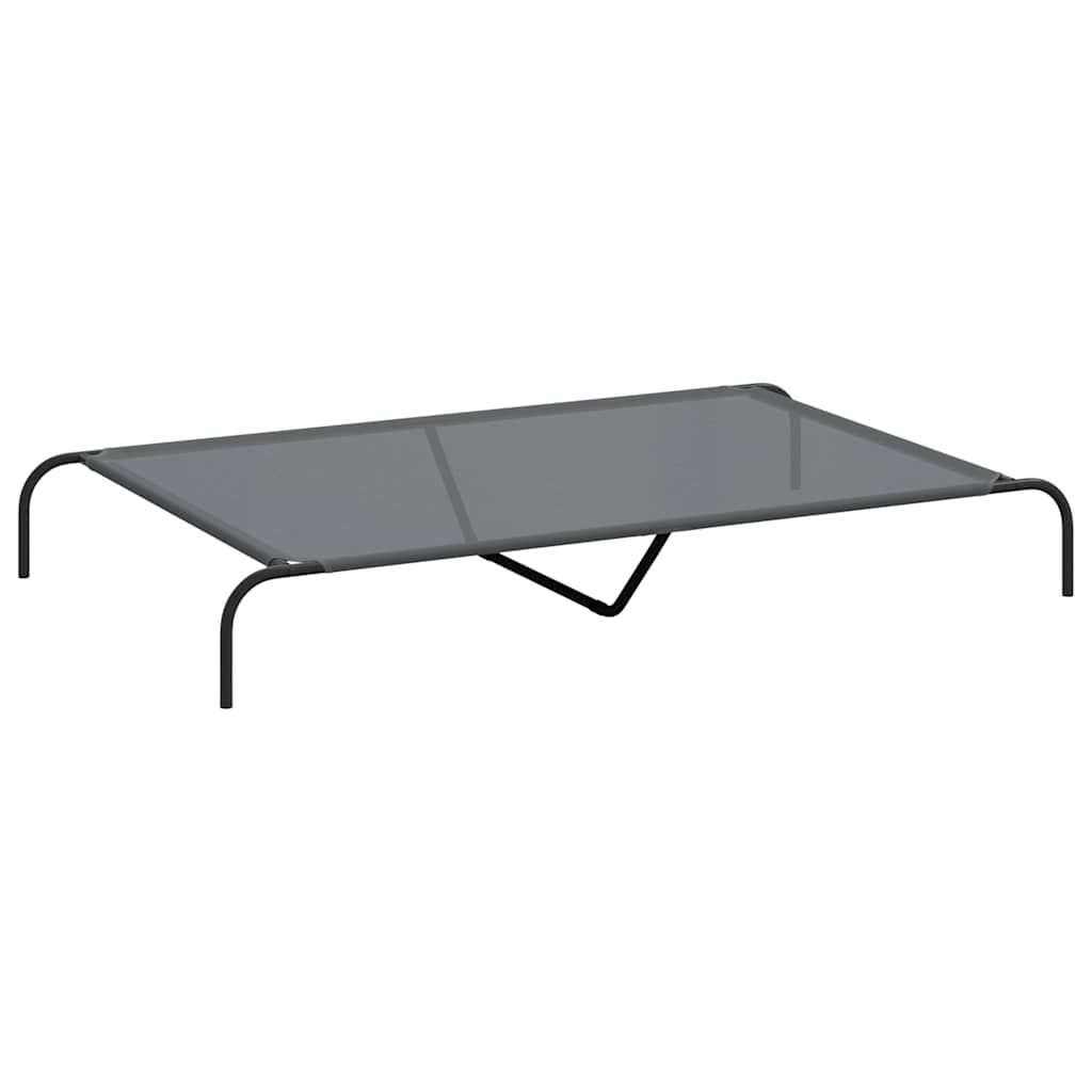 vidaXL Pat înălțat pentru câini gri 150x90x20 cm Textilenă și oțel