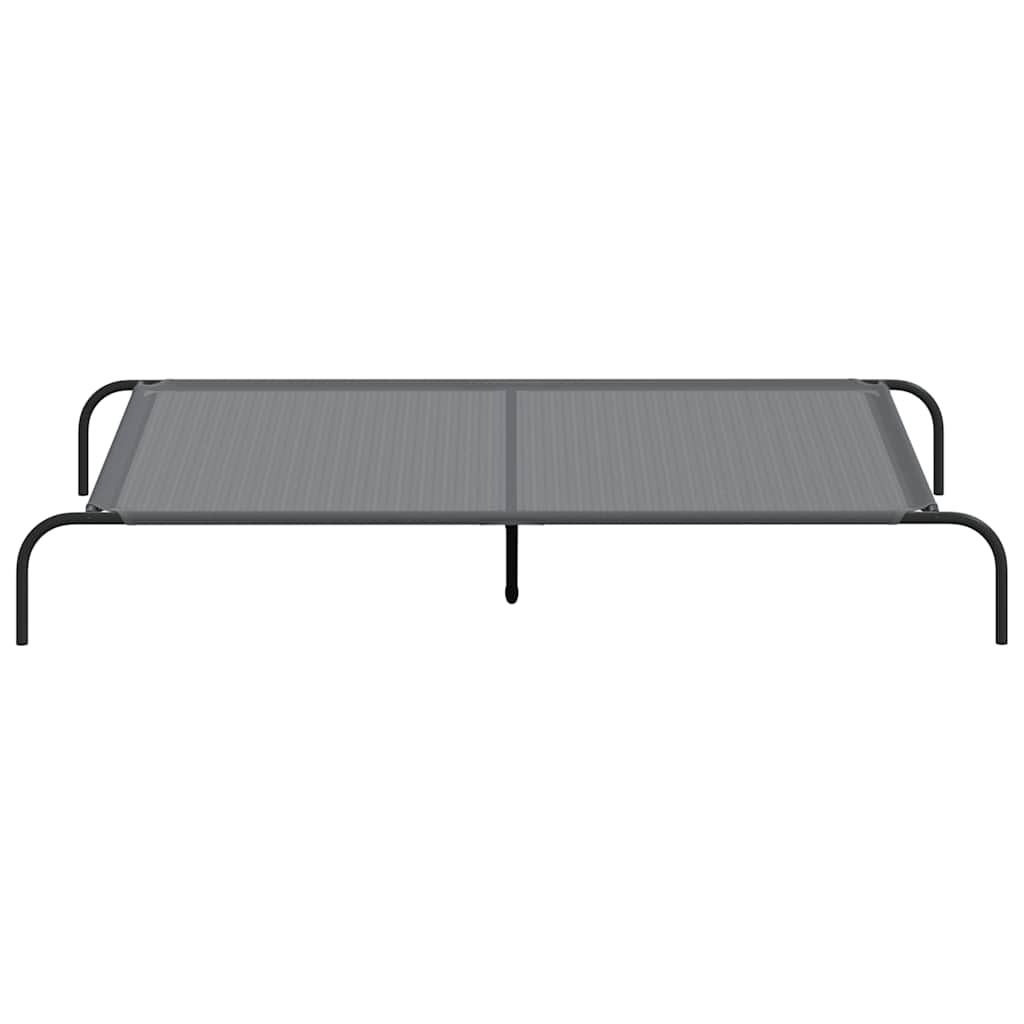 vidaXL Pat înălțat pentru câini gri 150x90x20 cm Textilenă și oțel