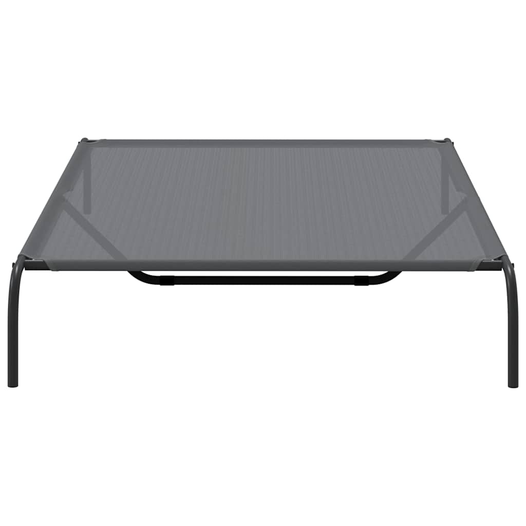 vidaXL Pat înălțat pentru câini gri 150x90x20 cm Textilenă și oțel