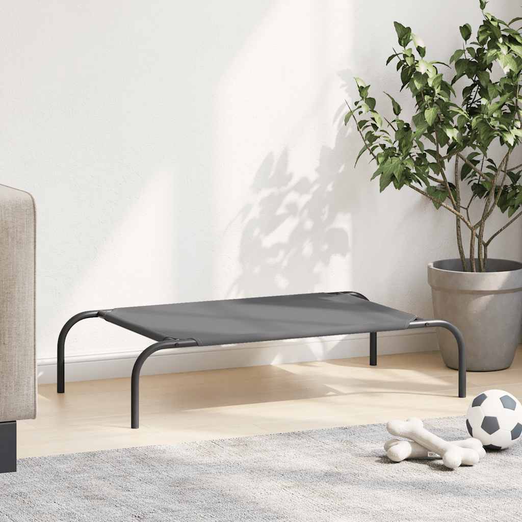 vidaXL Pat înălțat pentru câini gri 90x50x20cm țesătură Oxford și oțel vidaXL Pat înălțat pentru câini gri 90x50x20cm țesătură Oxford și oțel