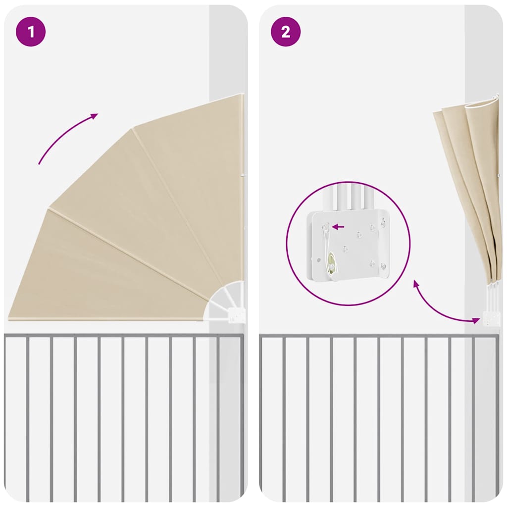 vidaXL Ecran de intimitate pentru balcon Bej 160 x 160 cm Poliester