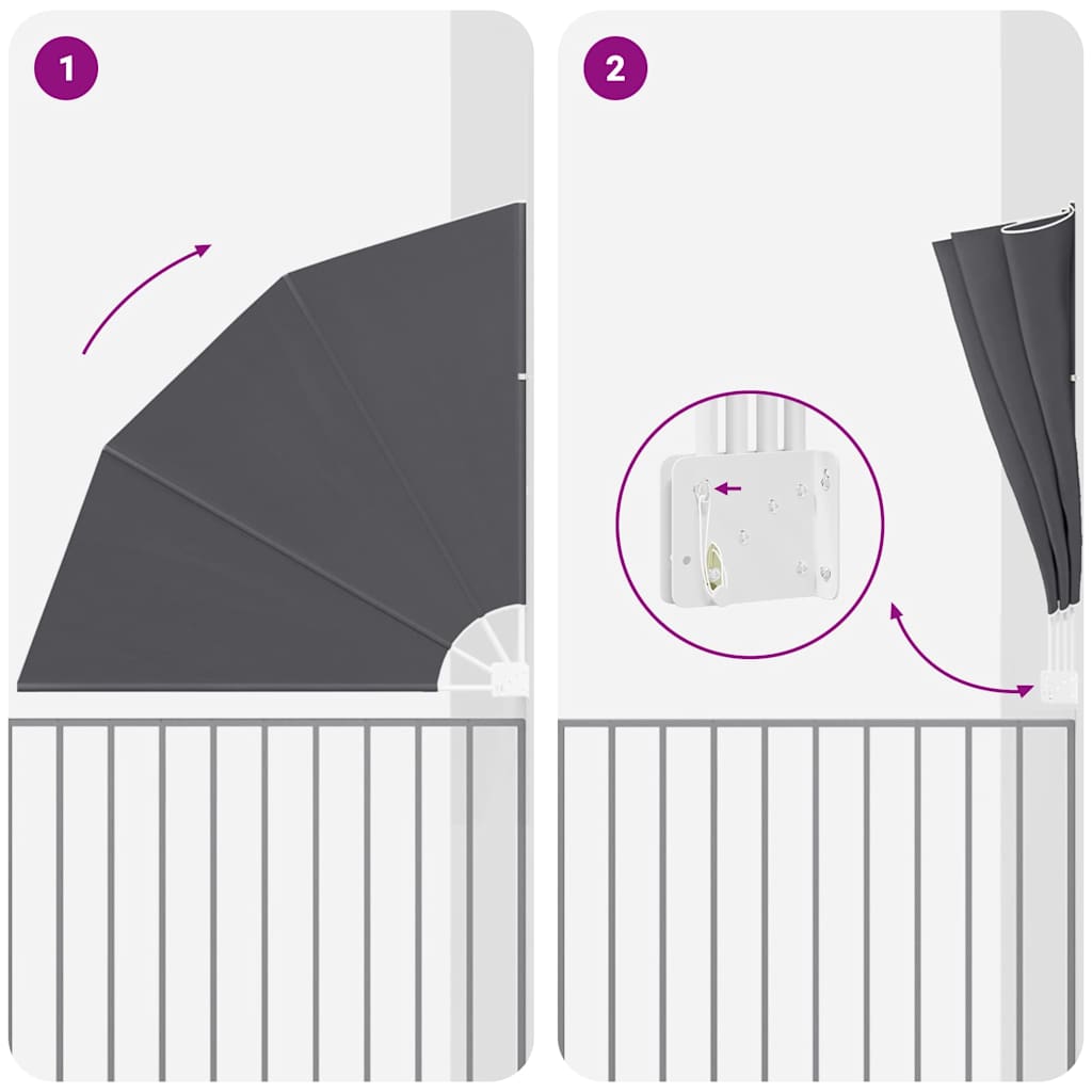 vidaXL Ecran de intimitate pentru balcon Negru 160 x 160 cm Poliester