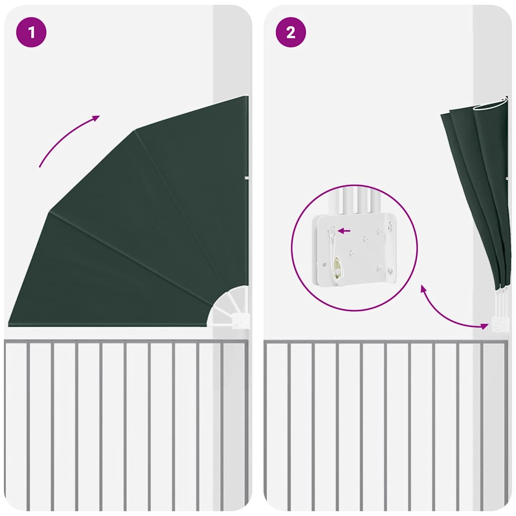 vidaXL Ecran de intimitate pentru balcon Verde închis 160 x 160 cm