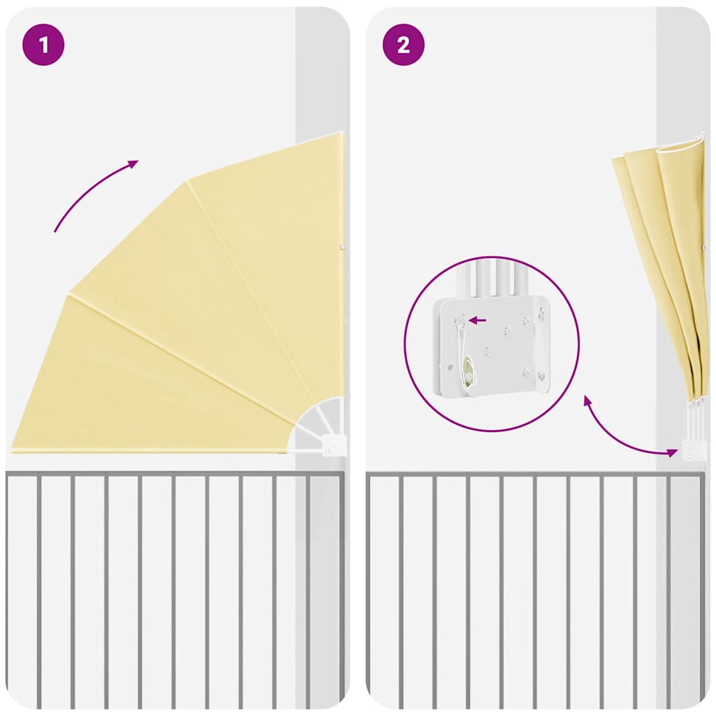 vidaXL Ecran de intimitate pentru balcon Nisipiu 160 x 160 cm