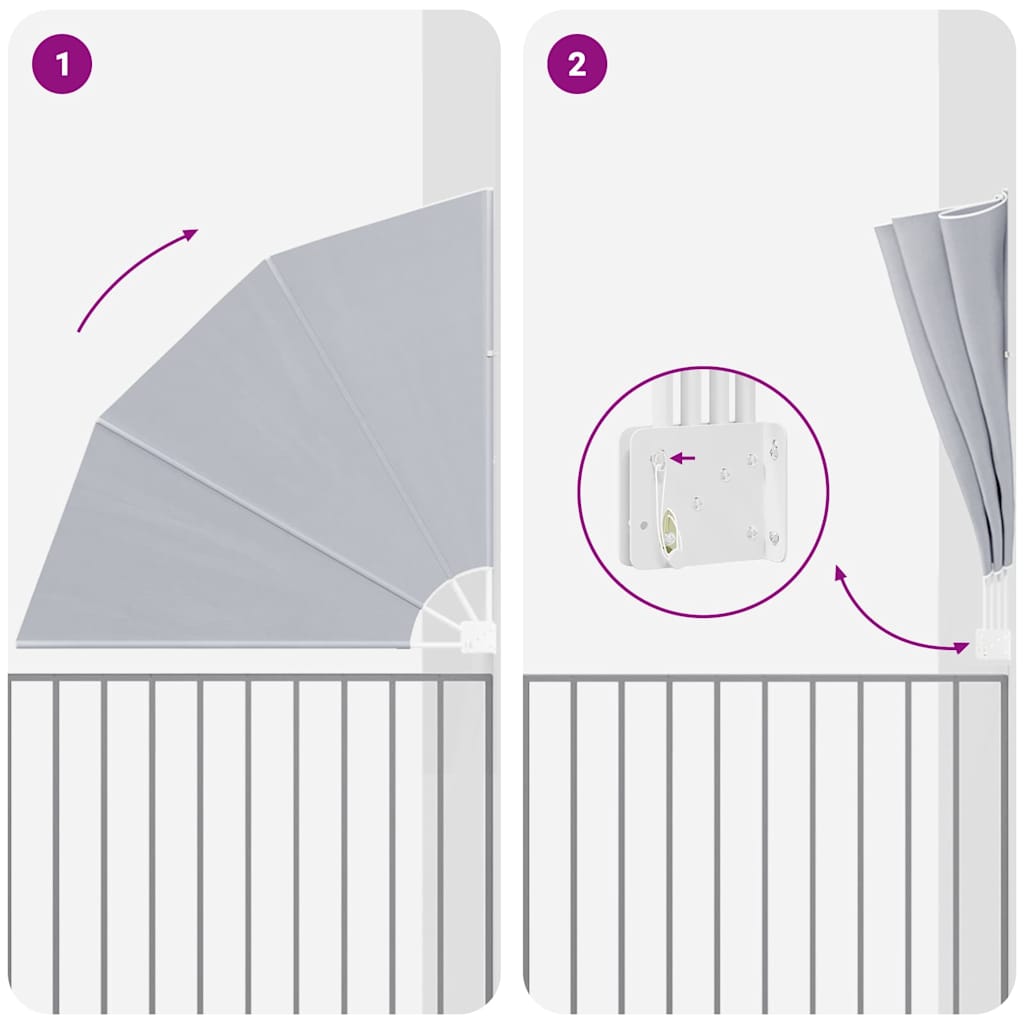 vidaXL Ecran de intimitate pentru balcon Gri 160 x 160 cm Poliester