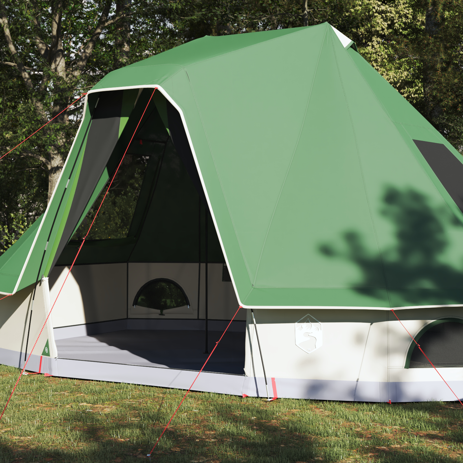 vidaXL Cort de familie Tipi cu acoperiș Verde 466 x 310 x 240 cm vidaXL Cort de familie Tipi cu acoperiș Verde 466 x 310 x 240 cm