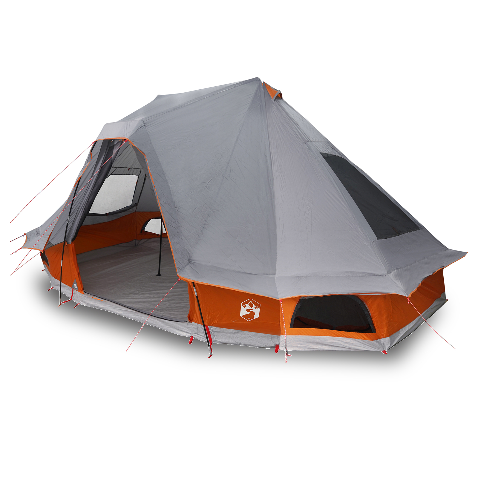 vidaXL Cort de familie Tipi Manual Gri, Portocaliu 466 x 310 x 240 cm vidaXL Cort de familie Tipi Manual Gri, Portocaliu 466 x 310 x 240 cm