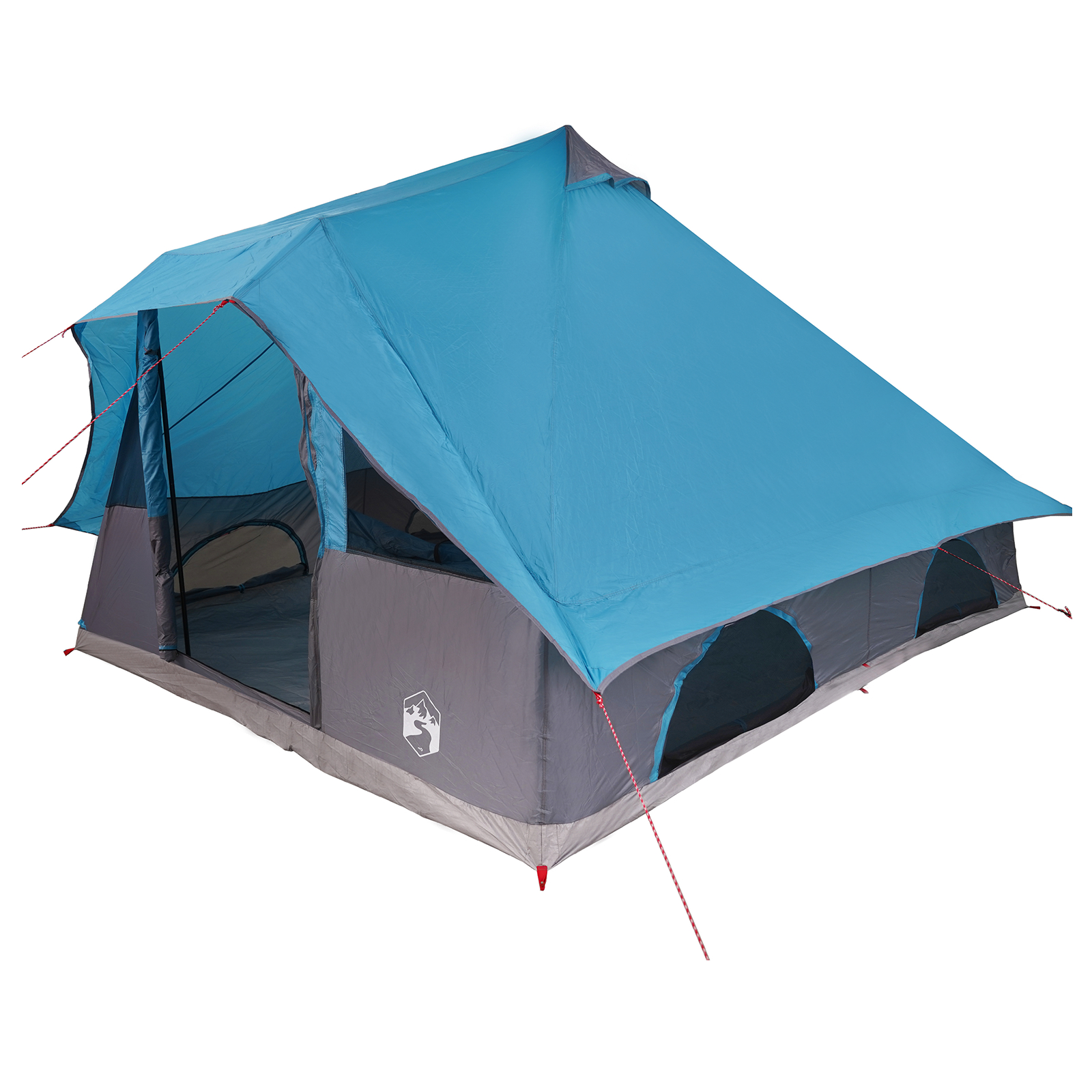 vidaXL Cort de familie Tipi Manual Albastru și Gri 358 x 296 x 258 cm vidaXL Cort de familie Tipi Manual Albastru și Gri 358 x 296 x 258 cm
