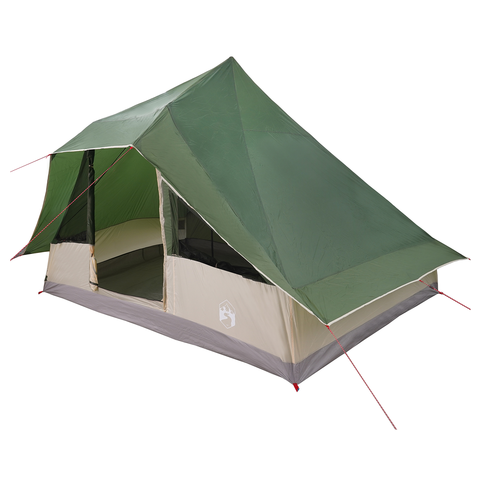 vidaXL Cort de familie Tipi cu acoperiș Verde 364 x 281 x 257 cm vidaXL Cort de familie Tipi cu acoperiș Verde 364 x 281 x 257 cm