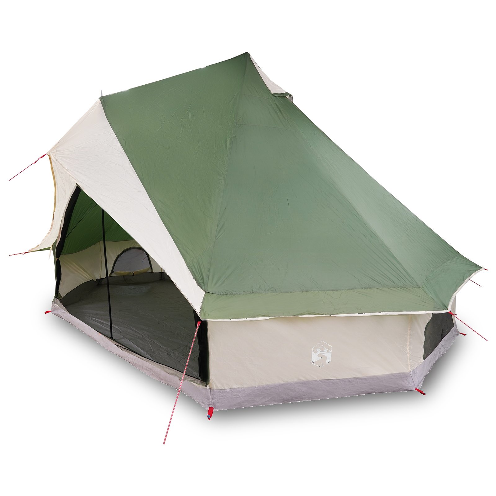 vidaXL Cort de familie Tipi Manual Verde și bej 400 x 346 x 250 cm vidaXL Cort de familie Tipi Manual Verde și bej 400 x 346 x 250 cm