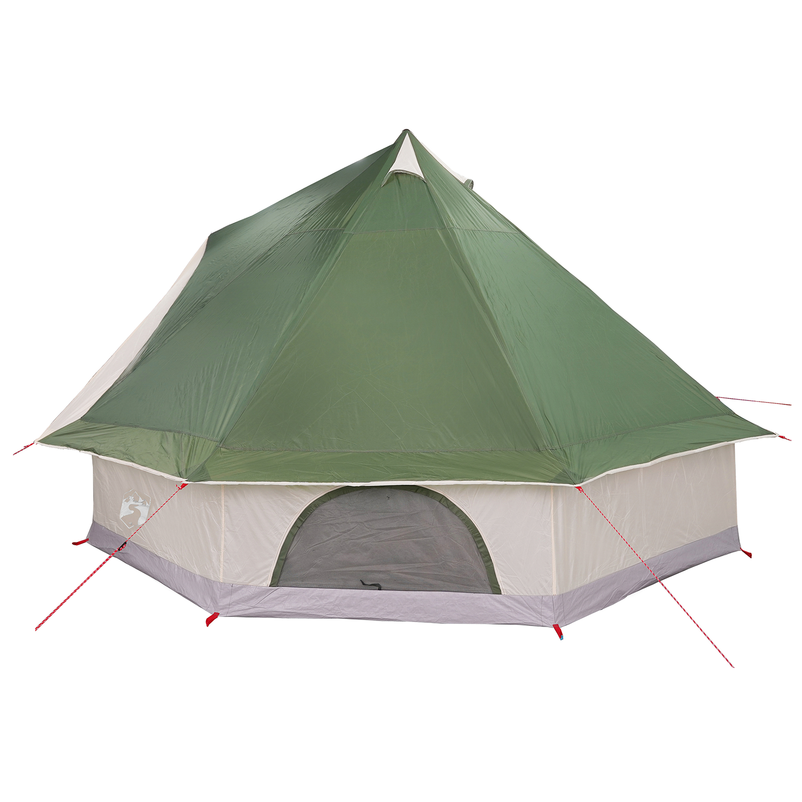 vidaXL Cort de familie Tipi Manual Verde și bej 400 x 346 x 250 cm vidaXL Cort de familie Tipi Manual Verde și bej 400 x 346 x 250 cm