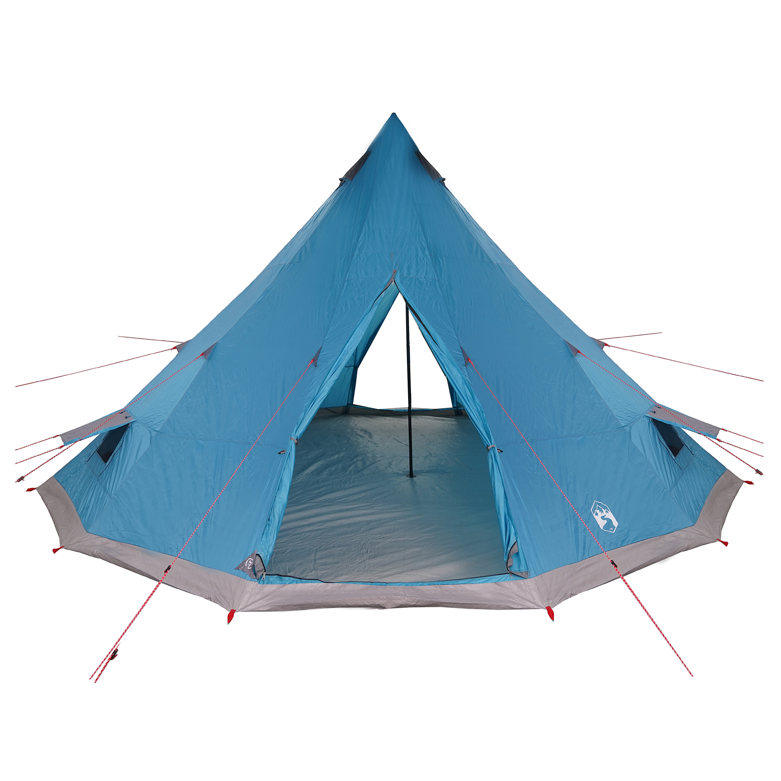 vidaXL Cort de familie Tipi Manual Albastru și Gri 560 x 560 x 300 cm vidaXL Cort de familie Tipi Manual Albastru și Gri 560 x 560 x 300 cm