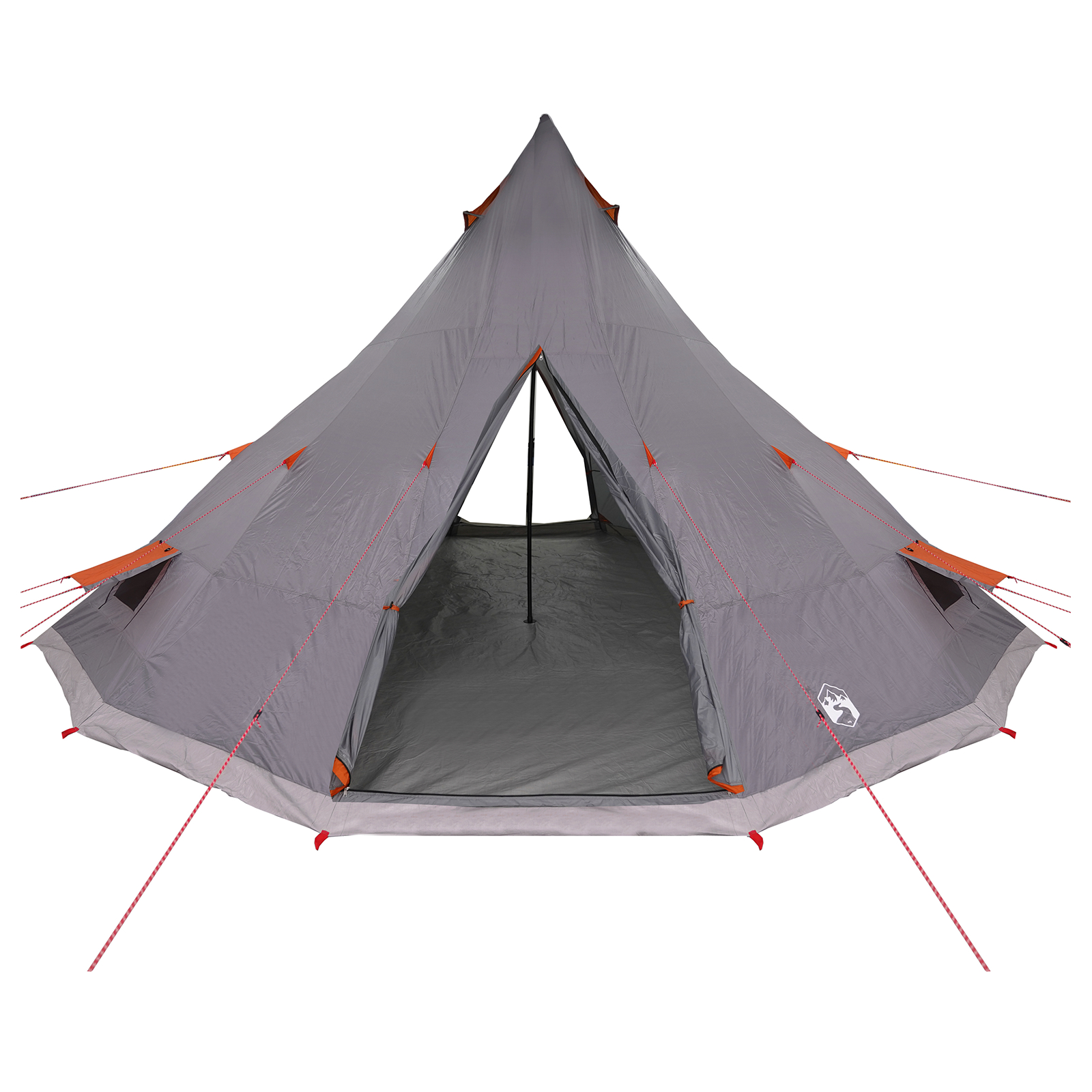 vidaXL Cort de familie Tipi Gri și Portocalie 560 x 560 x 300 cm vidaXL Cort de familie Tipi Gri și Portocalie 560 x 560 x 300 cm