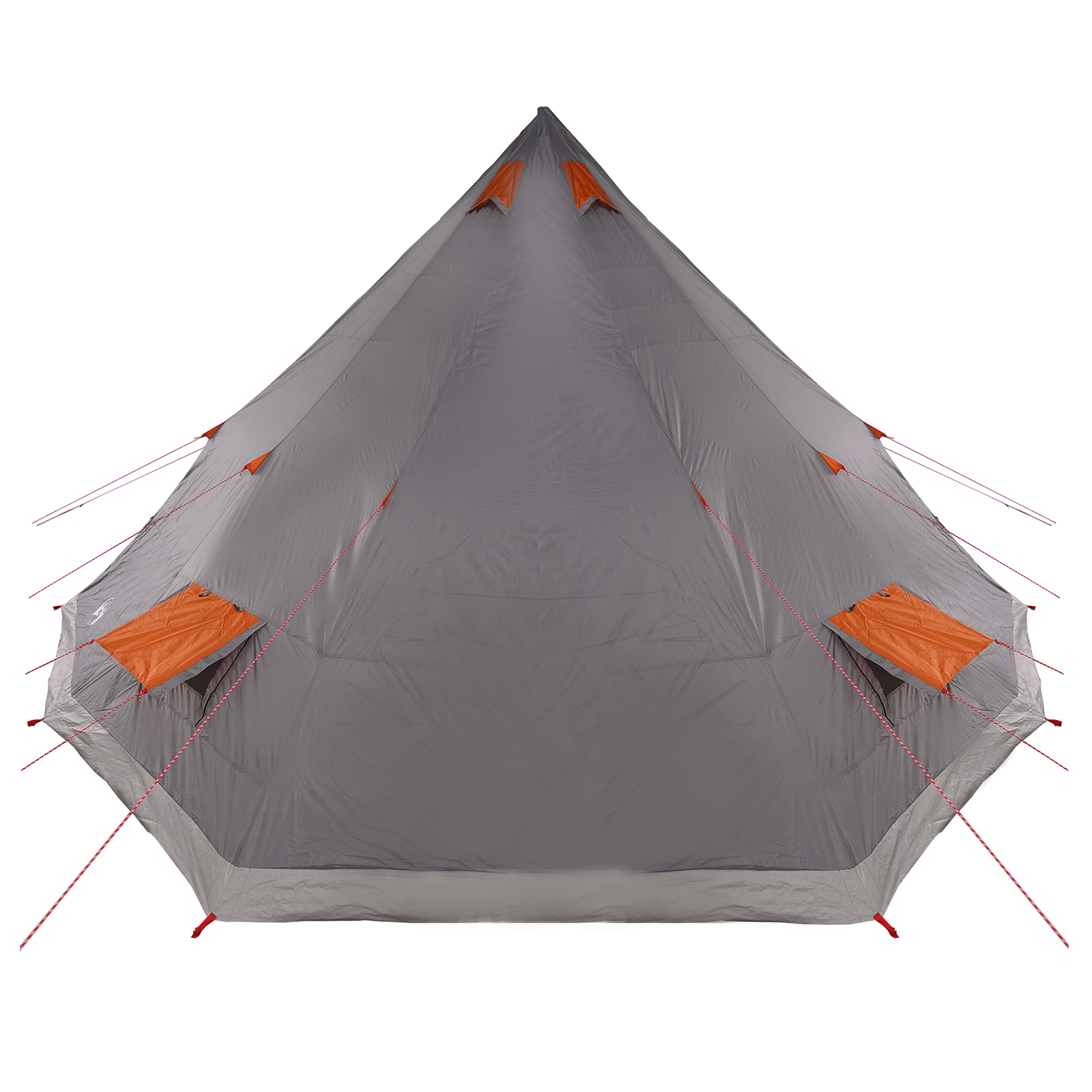vidaXL Cort de familie Tipi Gri și Portocalie 560 x 560 x 300 cm vidaXL Cort de familie Tipi Gri și Portocalie 560 x 560 x 300 cm