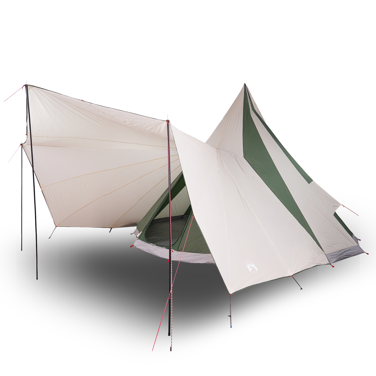 vidaXL Cort familie Tipi Verde 12 persoane waterproof
