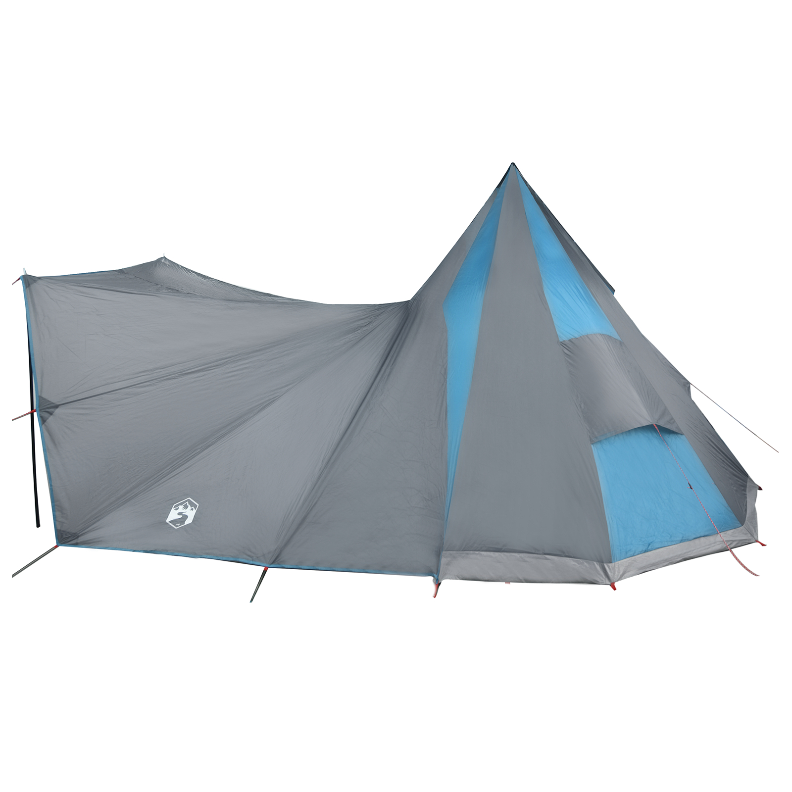 vidaXL Cort de familie Tipi Manual Albastru și Gri 510 x 690 x 330 cm vidaXL Cort de familie Tipi Manual Albastru și Gri 510 x 690 x 330 cm