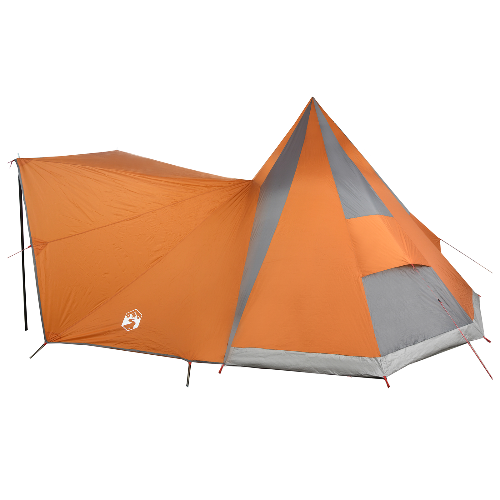 vidaXL Cort de familie Tipi Gri și Portocalie 510 x 690 x 330 cm vidaXL Cort de familie Tipi Gri și Portocalie 510 x 690 x 330 cm