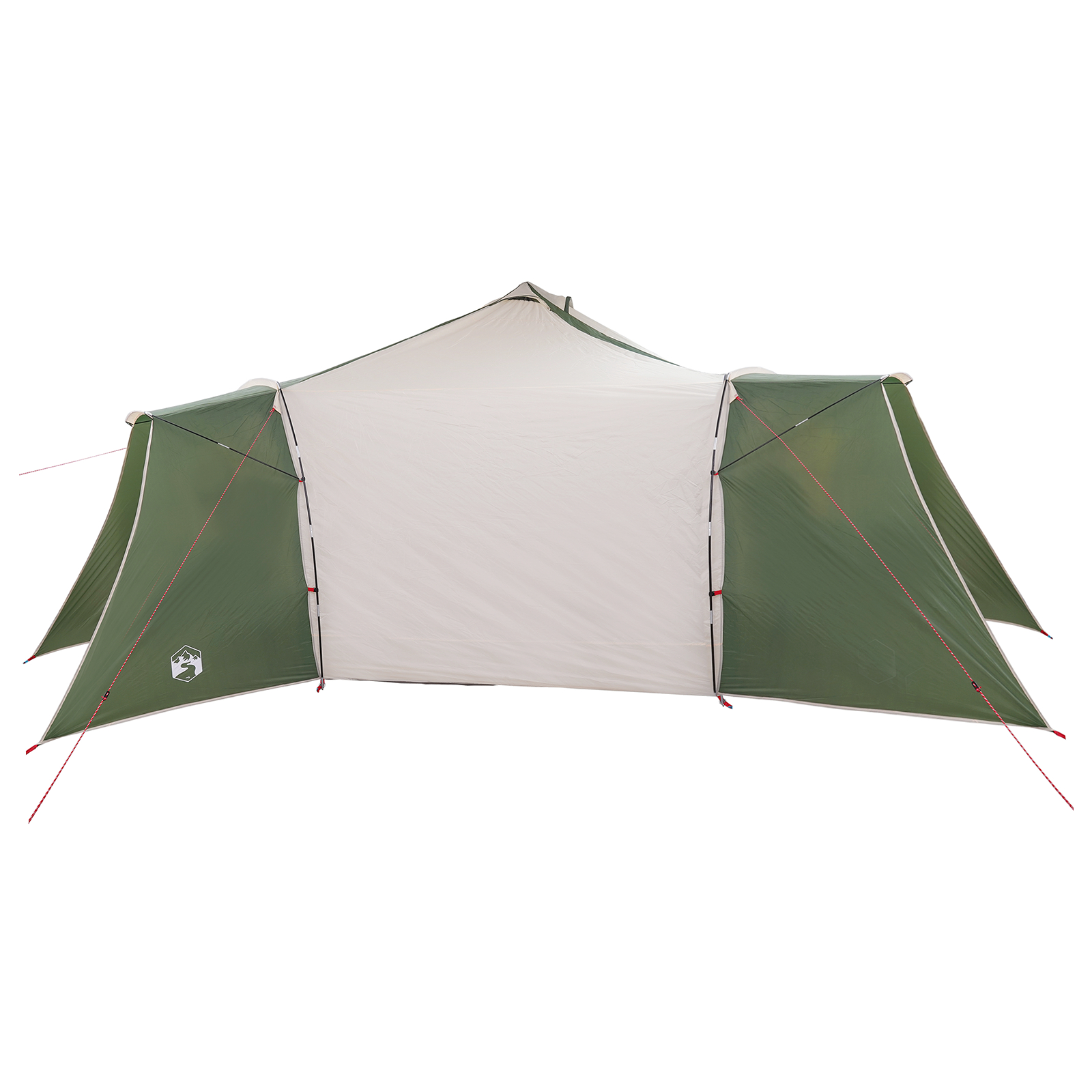 vidaXL Cort Tipi cu acoperiș Verde și bej 492 x 492 x 275 cm țesătură