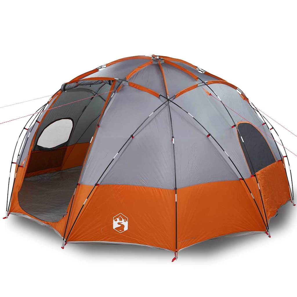vidaXL Cort de Camping Gri și portocaliu 475 x 475 x 235 cm Poliester