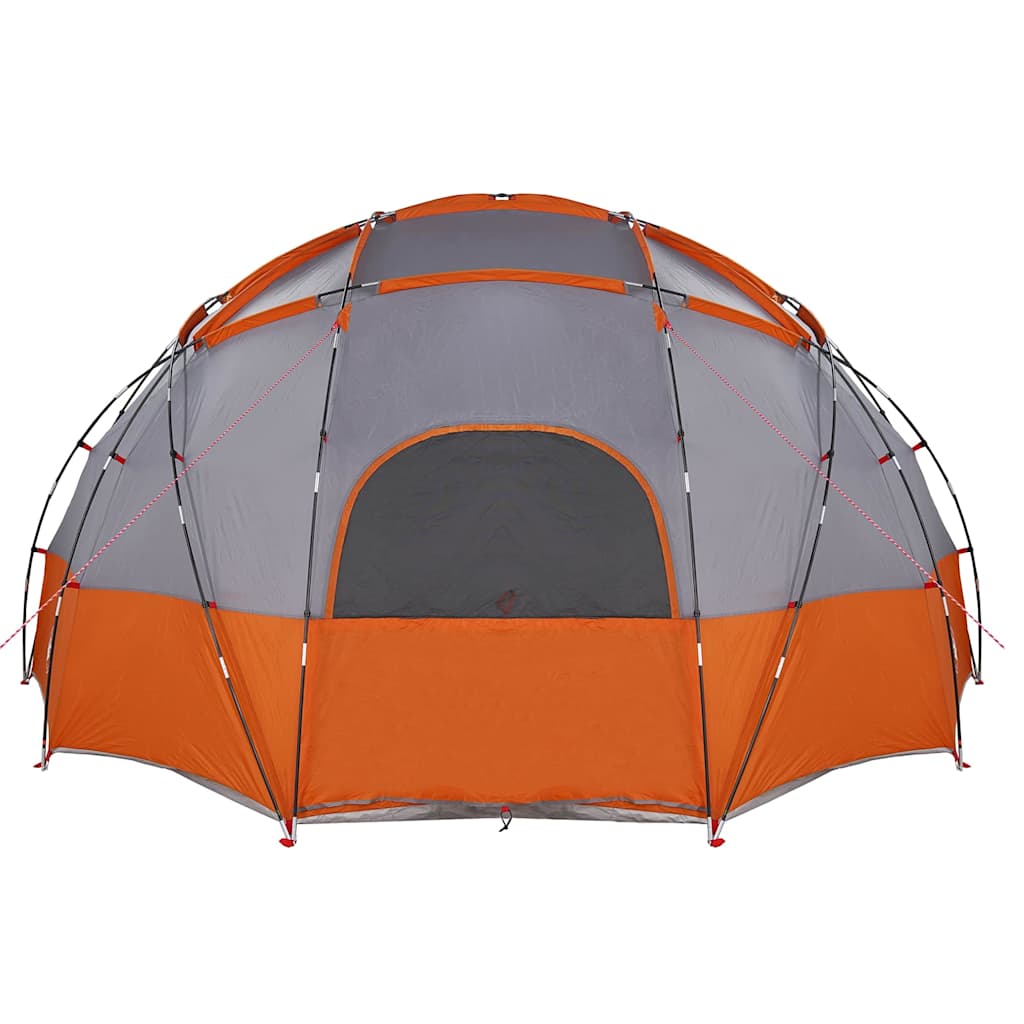 vidaXL Cort de Camping Gri și portocaliu 475 x 475 x 235 cm Poliester