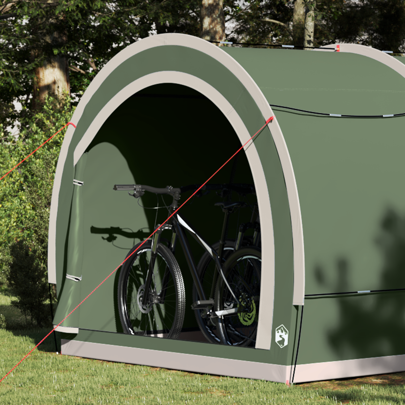 vidaXL Cort pentru depozitare biciclete Verde 256 x 222 x 182 cm