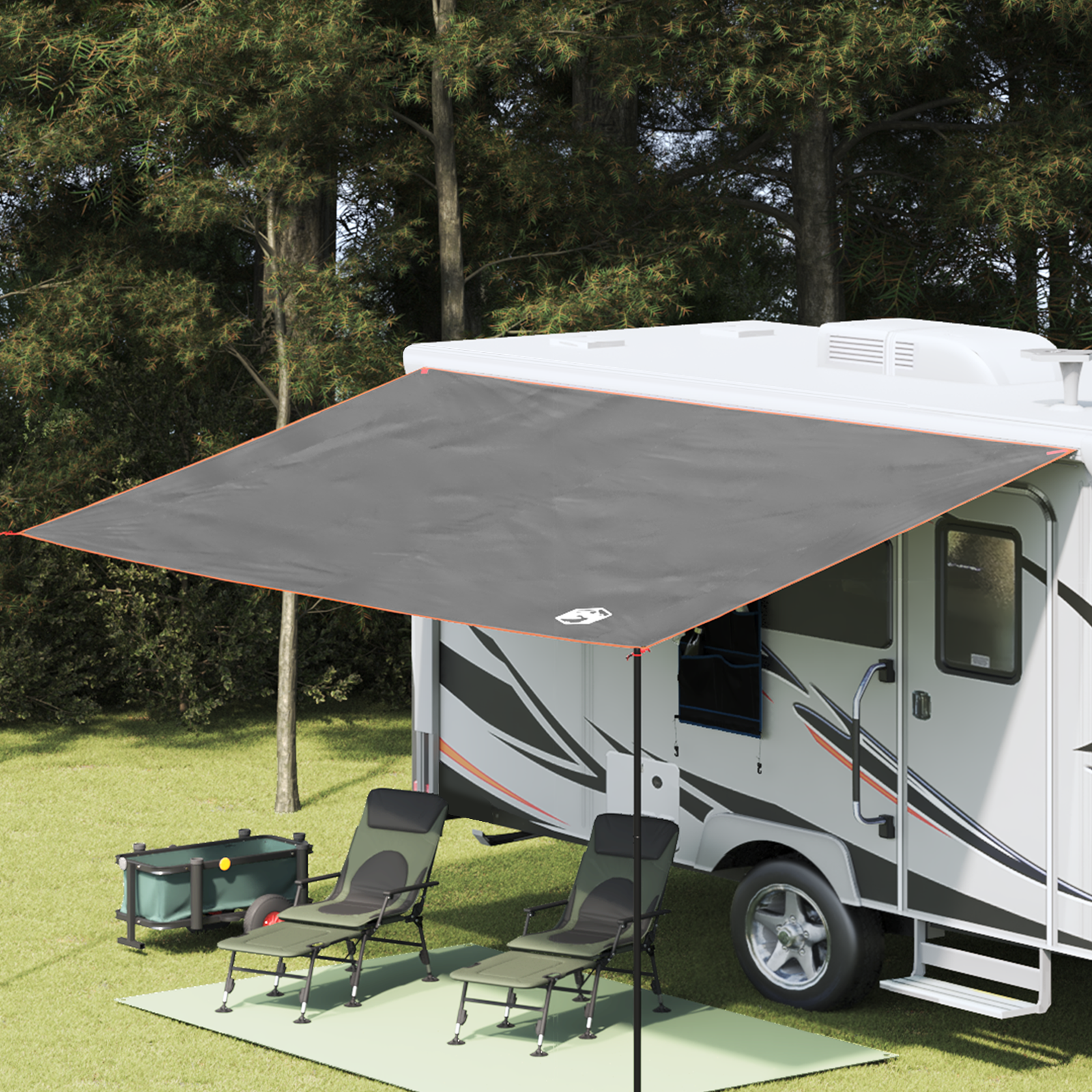 vidaXL Tarp rezistent la apă Gri și Portocalie 460 x 240 cm vidaXL Tarp rezistent la apă Gri și Portocalie 460 x 240 cm