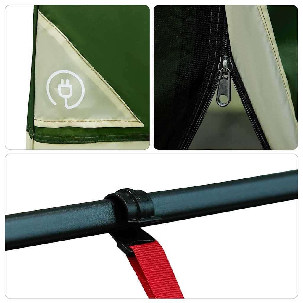 vidaXL Cort cu acoperiș Altele Verde și Negru 280 x 220 x 176 cm vidaXL Cort cu acoperiș Altele Verde și Negru 280 x 220 x 176 cm
