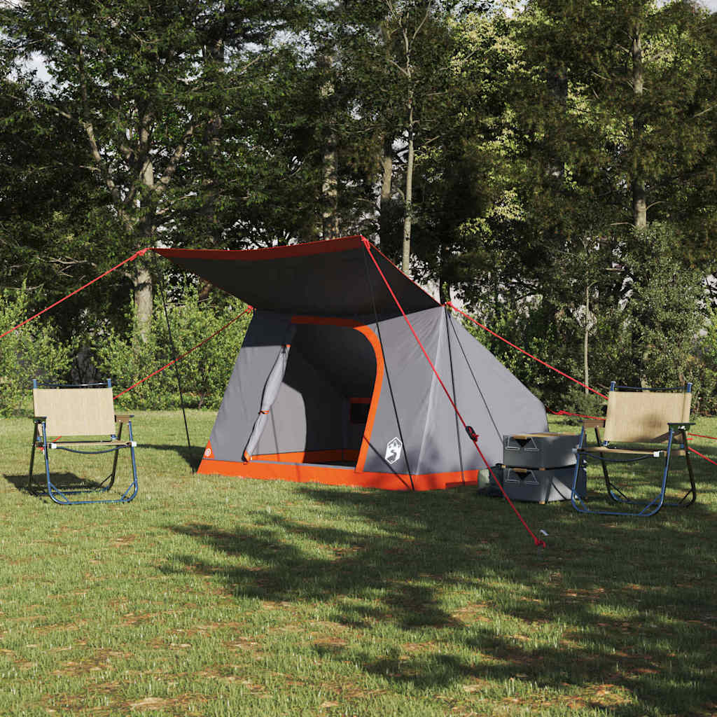 vidaXL Cort de Camping Gri și portocaliu 282 x 225 x 154 cm Poliester vidaXL Cort de Camping Gri și portocaliu 282 x 225 x 154 cm Poliester