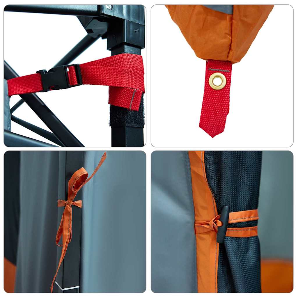 vidaXL Cort interior Gri și Portocalie 290 x 288 x 234 cm tafta