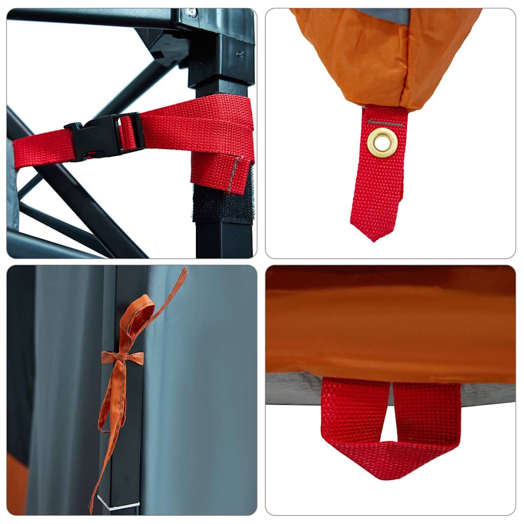 vidaXL Cort interior Gri și Portocalie 291 x 291 x 240 cm tafta