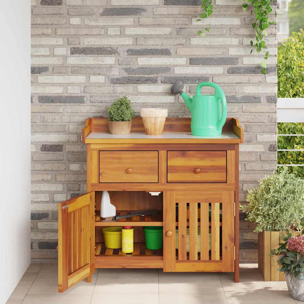 vidaXL Dulap de grădină Maro 78 x 36.5 x 78 cm Lemn masiv de acacia
