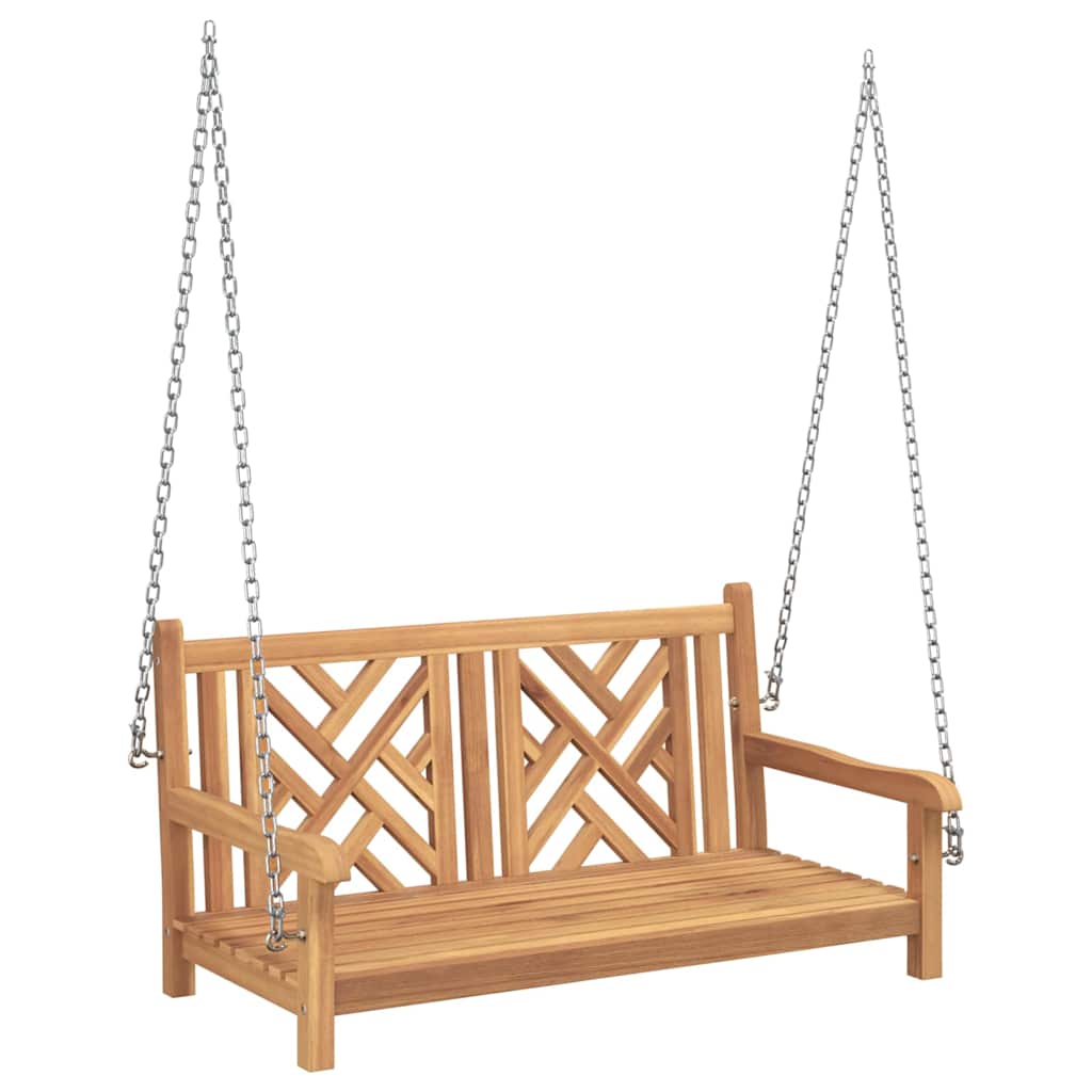 vidaXL Bancă swinging Altele Maro 114 x 60 x 64 cm Lemn masiv de tec