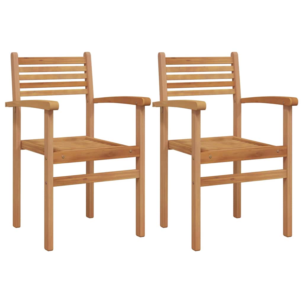 vidaXL Scaune de grădină stivuibile 2 pcs Maro 55.5 x 55.5 x 90 cm